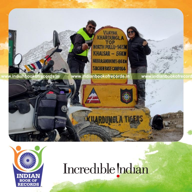 Father and daughter riding a motorcycle across India as a unique journey recognized by Indian Book of Records