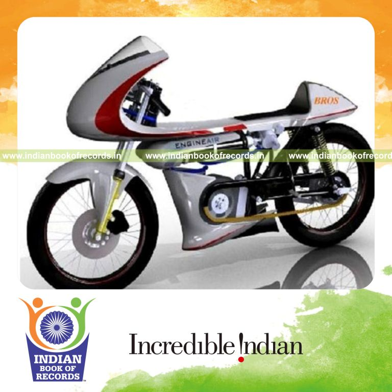 compressed air powered bike innovation created for record in Indian Book of Records