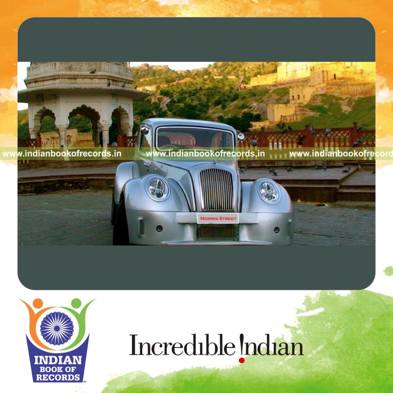 handcrafted street rod vehicle created for record recognition in Indian Book of Records