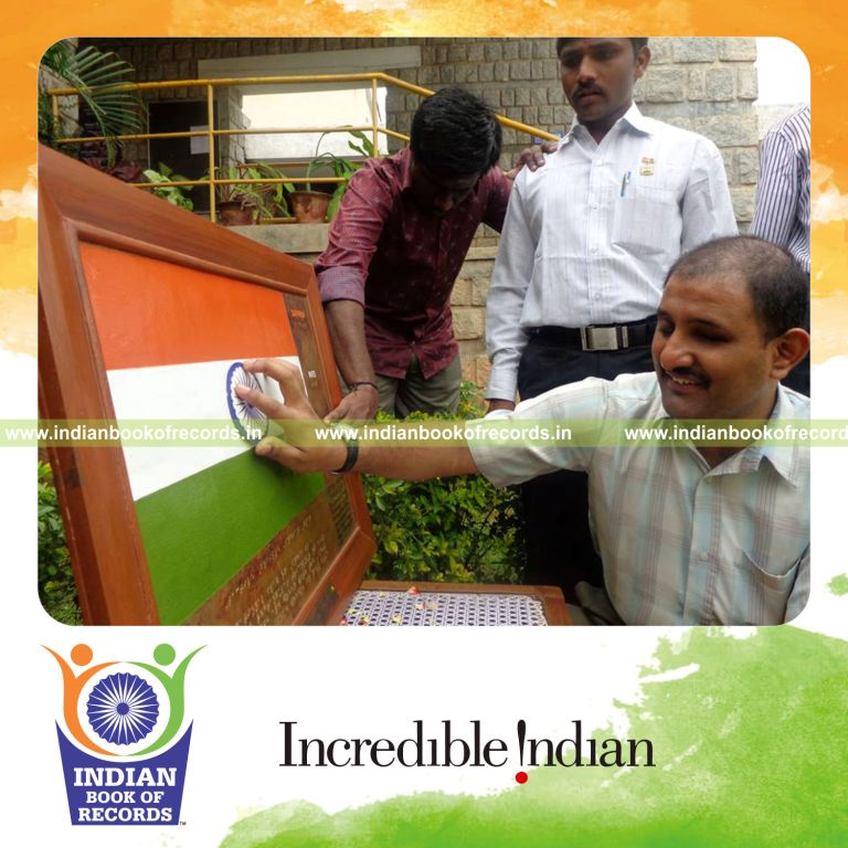 tactile braille flag created for visually challenged for record in Indian Book of Records