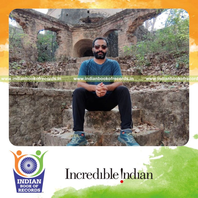 Individual climbing numerous forts across different countries in an adventurous journey recognized by Indian Book of Records