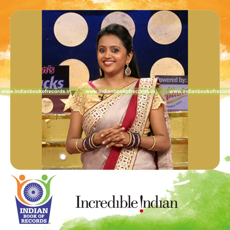 female anchoring maximum episodes of a game show for Indian Book of Records
