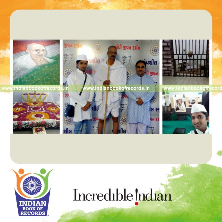 creative art exhibition on mahatma gandhi for Indian Book of Records