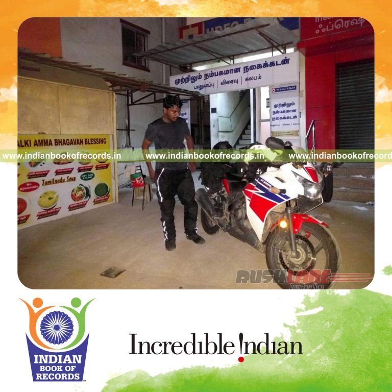 individual completing fastest golden quadrilateral anticlockwise expedition for Indian Book of Records