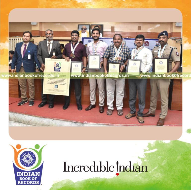 Installation of multiple groundwater recharge shaft structures across locations for Indian Book of Records