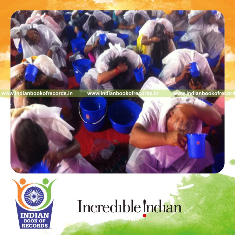 maximum number of people washing hair simultaneously for Indian Book of Records