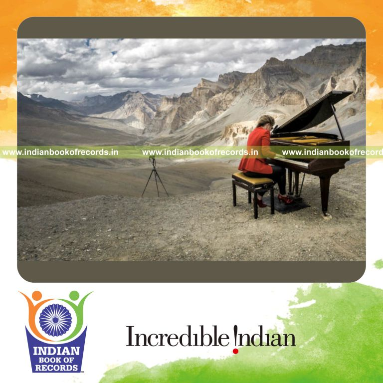 a grand piano performance conducted at a high altitude location under challenging conditions for a record in Indian Book of Records