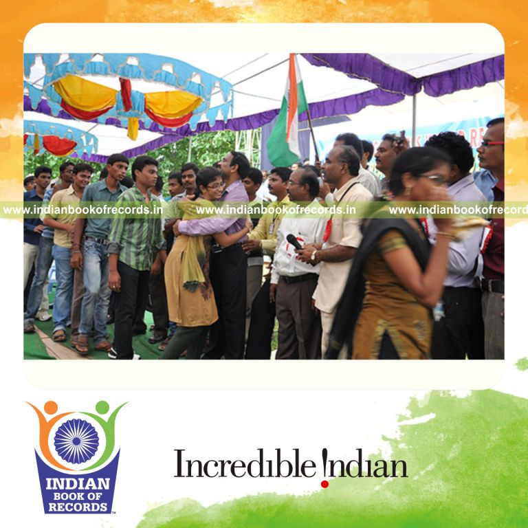 individual giving maximum hugs in one hour for Indian Book of Records