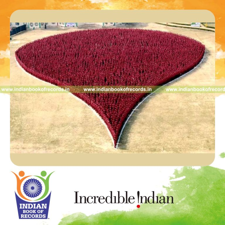 people forming large droplet shape formation for Indian Book of Records