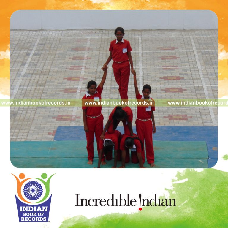 team forming multiple human pyramids within one hour for Indian Book of Records