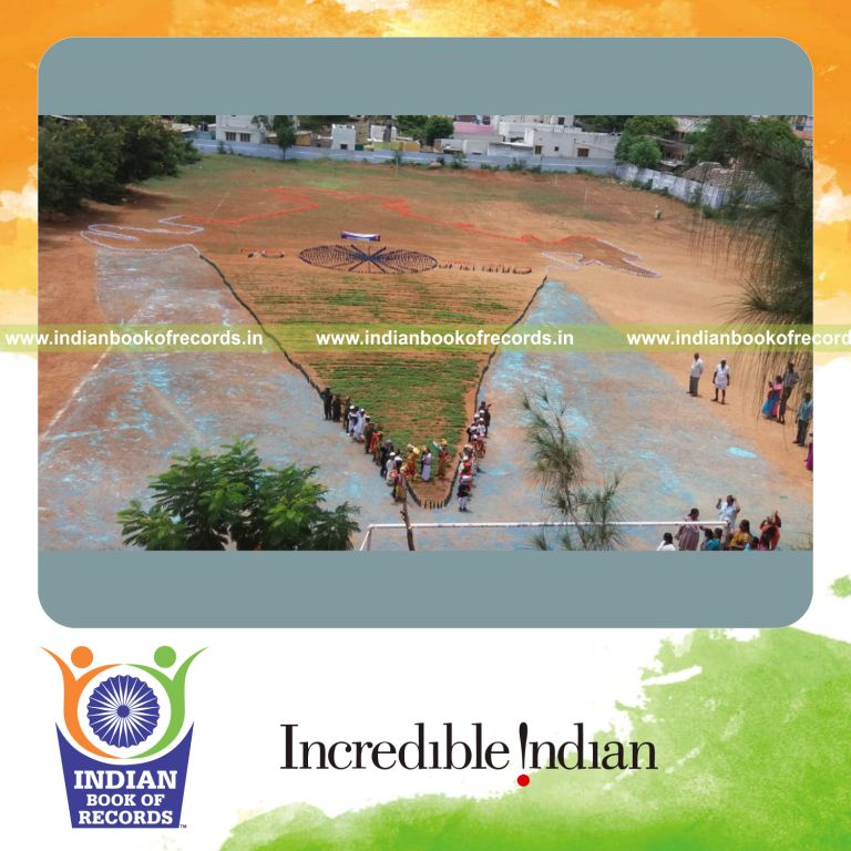 india map created using waste bottles for Indian Book of Records