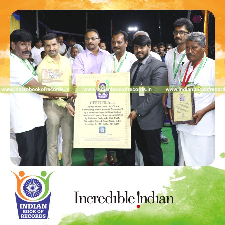 An NGO organizing a kabaddi tournament for consecutive years recognized by the Indian Book of Records