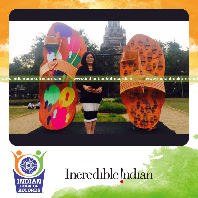 largest kolhapuri chappals made by individual for Indian Book of Records