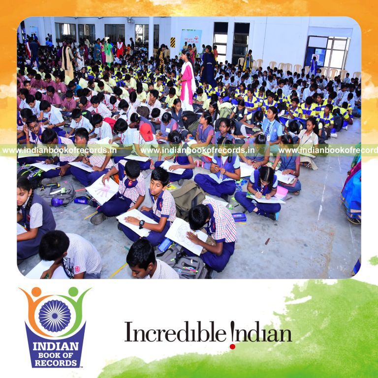 participants competing in one day art competition for an Indian Book of Records
