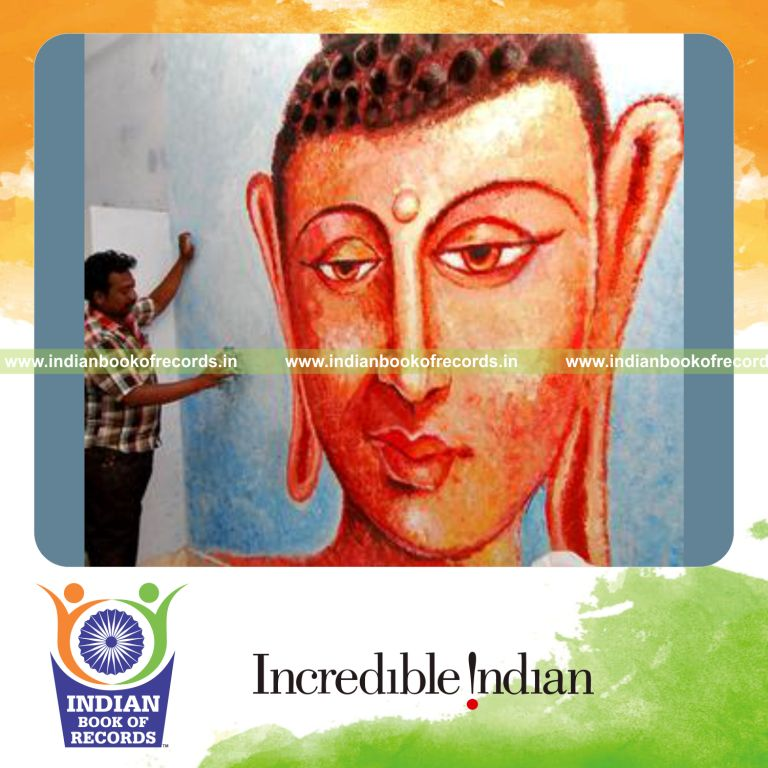 portrait of gautam buddha created with jute twine for Indian Book of Records