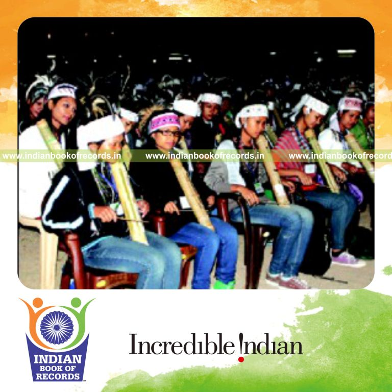 group of participants performing chigring ensemble at single venue for record in Indian Book of Records