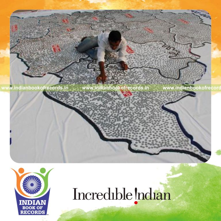 coin mosaic representing telangana map created for Indian Book of Records