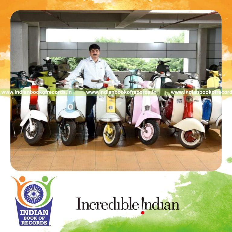 a large collection of vintage two wheelers owned and maintained by an individual for a record in Indian Book of Records