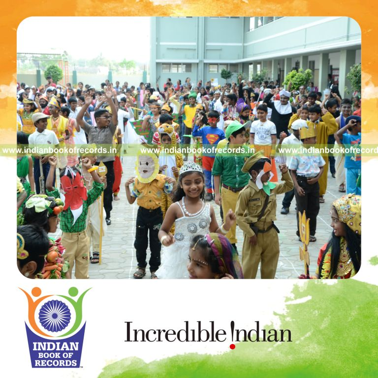participants in large scale fancy dress competition for Indian Book of Records