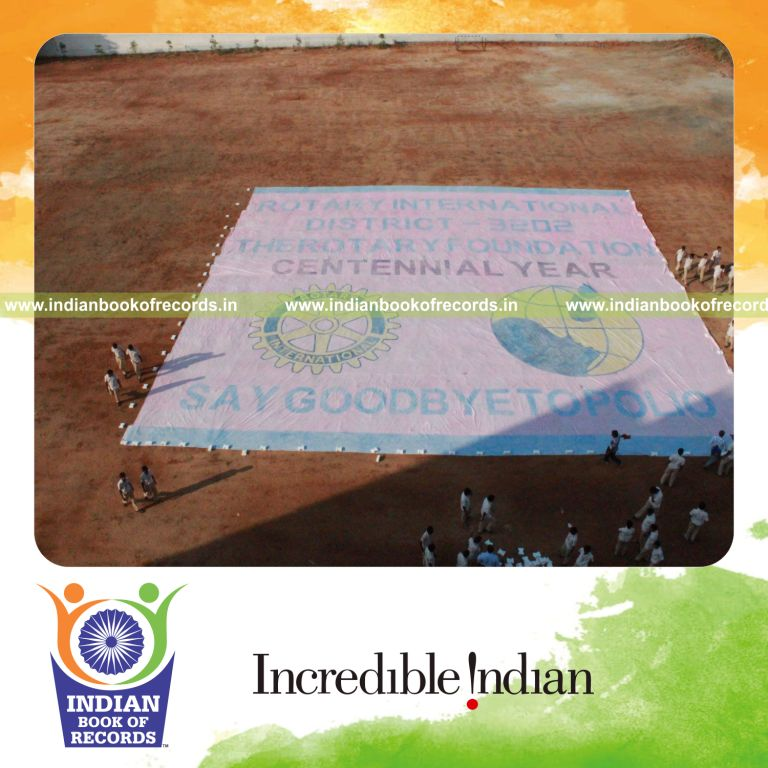 team creating large fingerprint painting artwork for Indian Book of Records