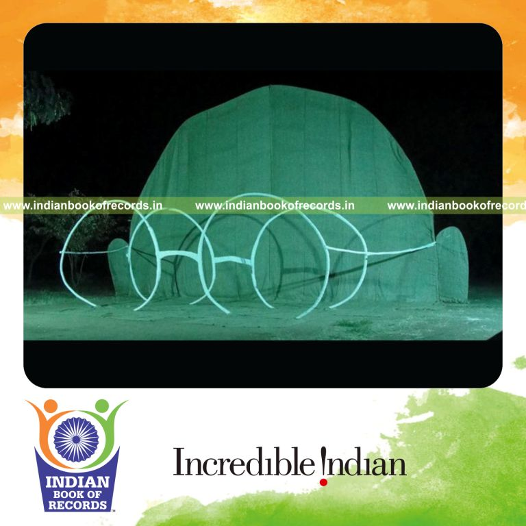 large spectacles inspired by gandhi displayed for record in Indian Book of Records