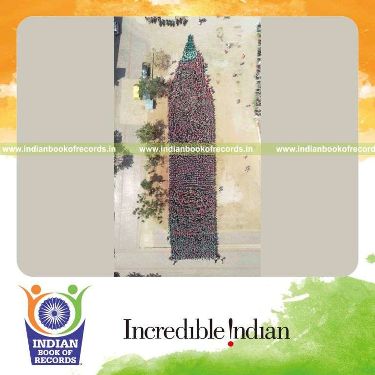 largest human image of a pencil created for record in Indian Book of Records