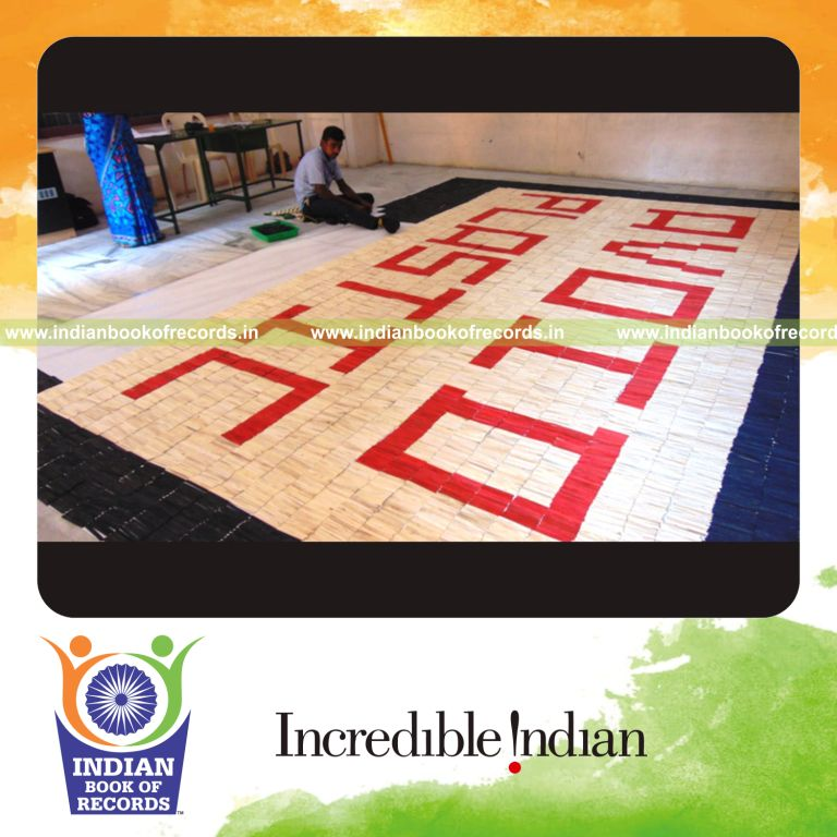 mosaic artwork made using ice sticks by minor male for Indian Book of Records