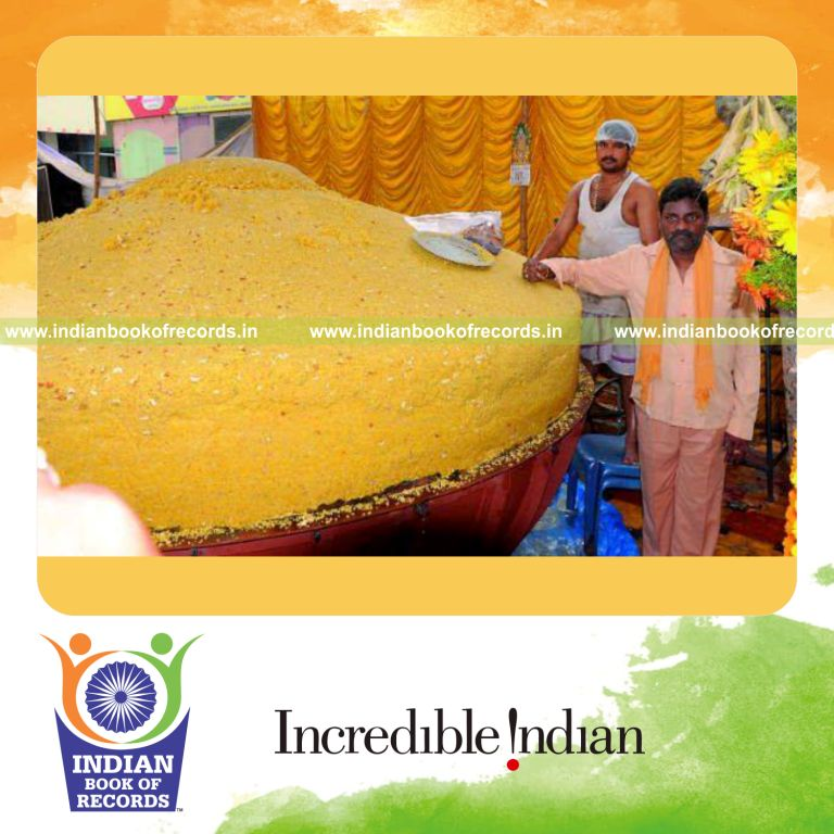 team creating largest laddu sweet for record in Indian Book of Records