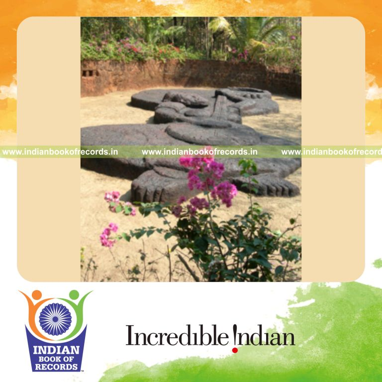 large lateritic sculpture created by male individual for Indian Book of Records