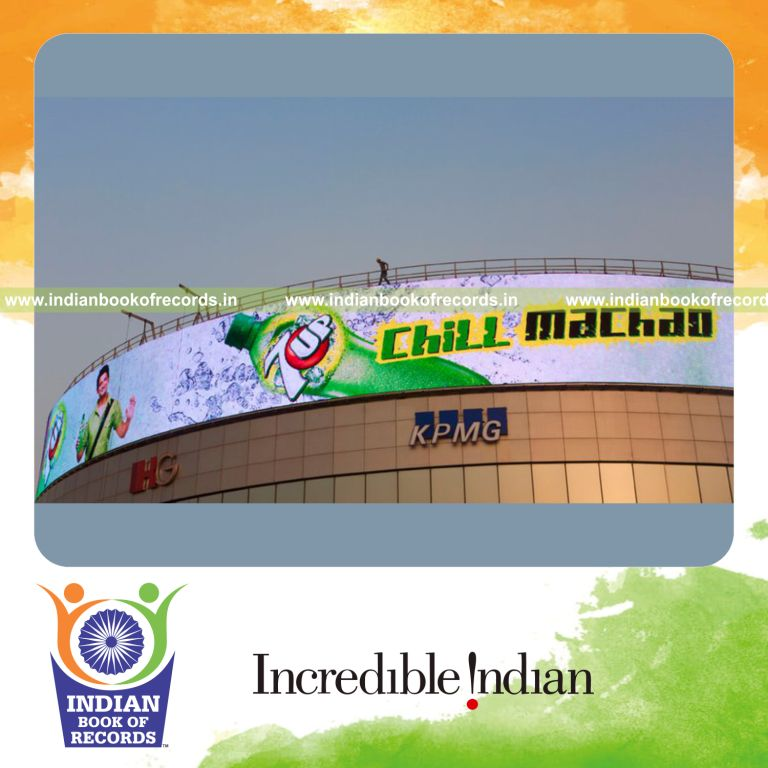 large led advertisement screen displayed for record recognition in Indian Book of Records