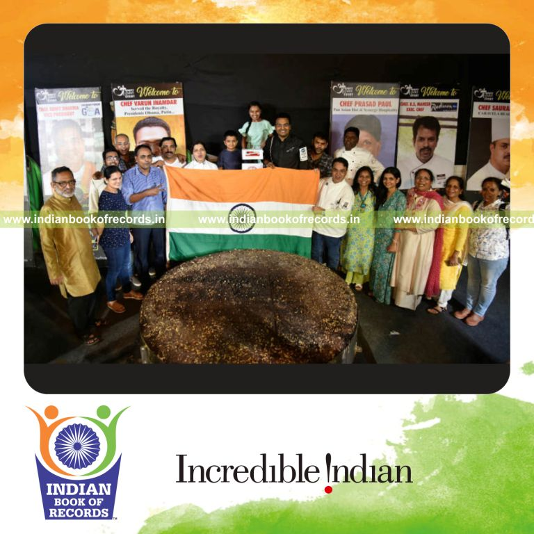 a large mud pie created using soil and water as part of a coordinated activity for a record in Indian Book of Records