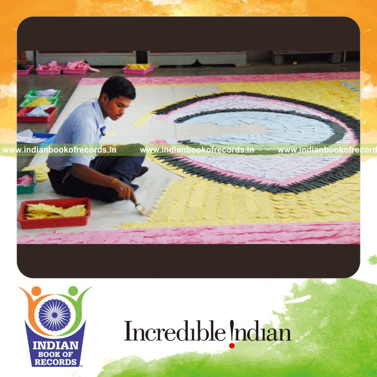 origami mosaic artwork created by minor male for Indian Book of Records
