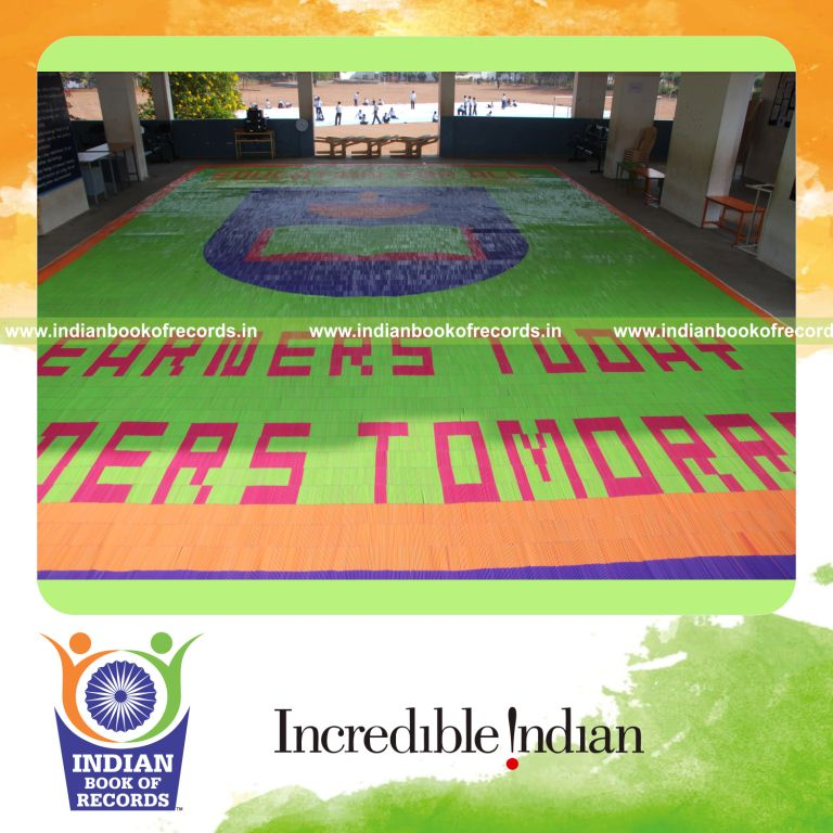 team creating mosaic artwork using pencils for record in Indian Book of Records