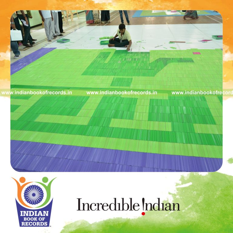 mosaic artwork created using pencils by minor male for Indian Book of Records