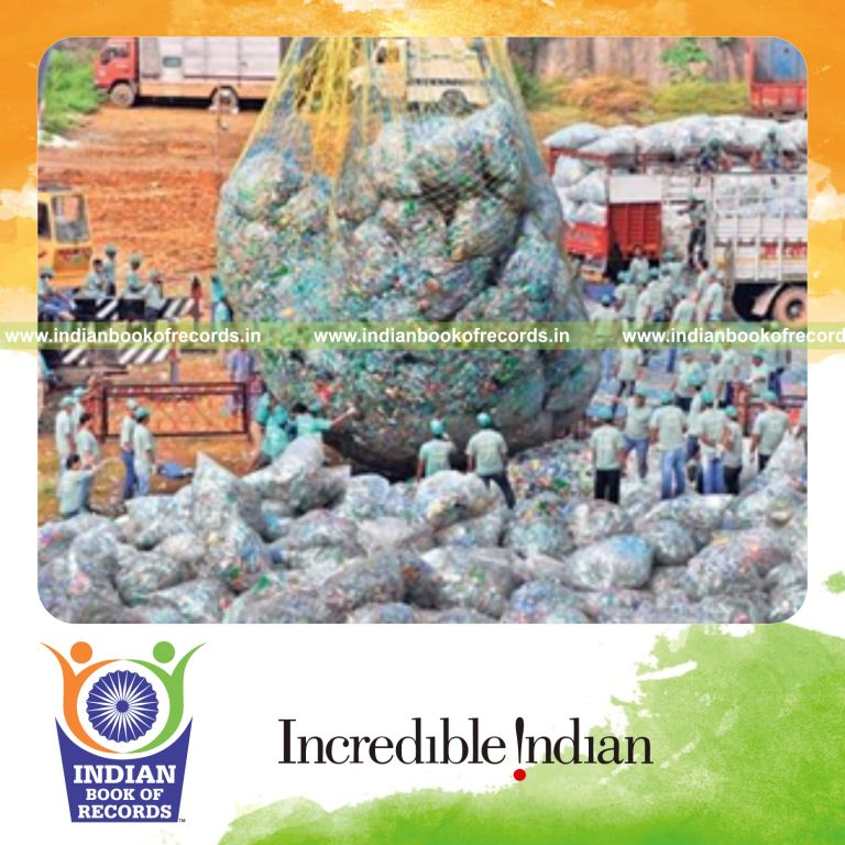 collection of pet bottles displayed for Indian Book of Records
