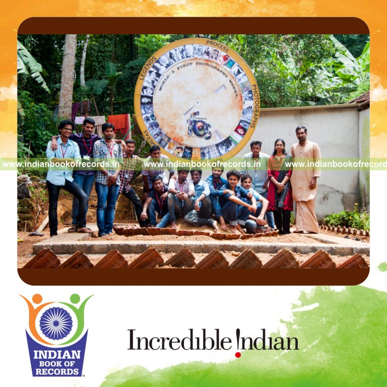 team creating photography wheel display for Indian Book of Records