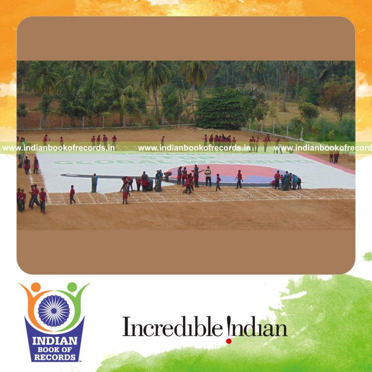 large salt mosaic artwork created by team for Indian Book of Records