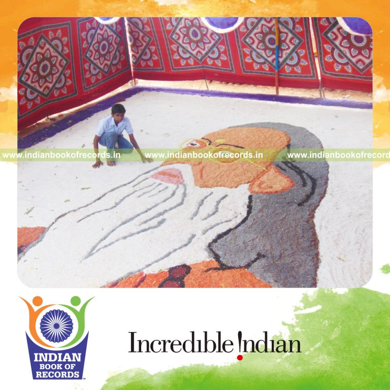 mosaic artwork created using salt by minor male for Indian Book of Records