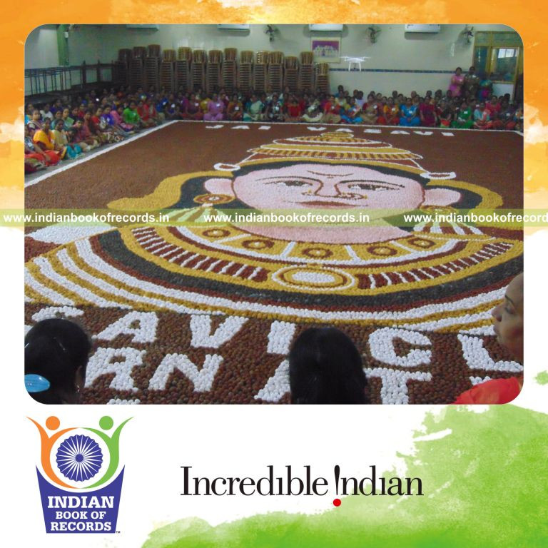 mosaic artwork created using seed balls by a team for Indian Book of Records