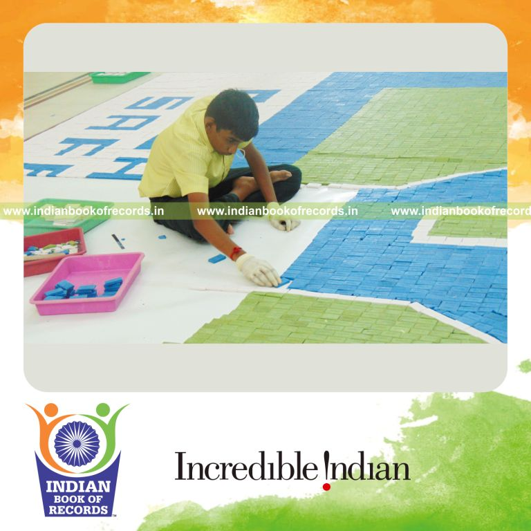 mosaic artwork created using soaps by minor male for Indian Book of Records