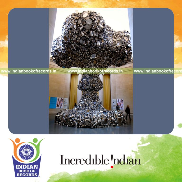 large steel structure of mushroom image displayed for record in Indian Book of Records