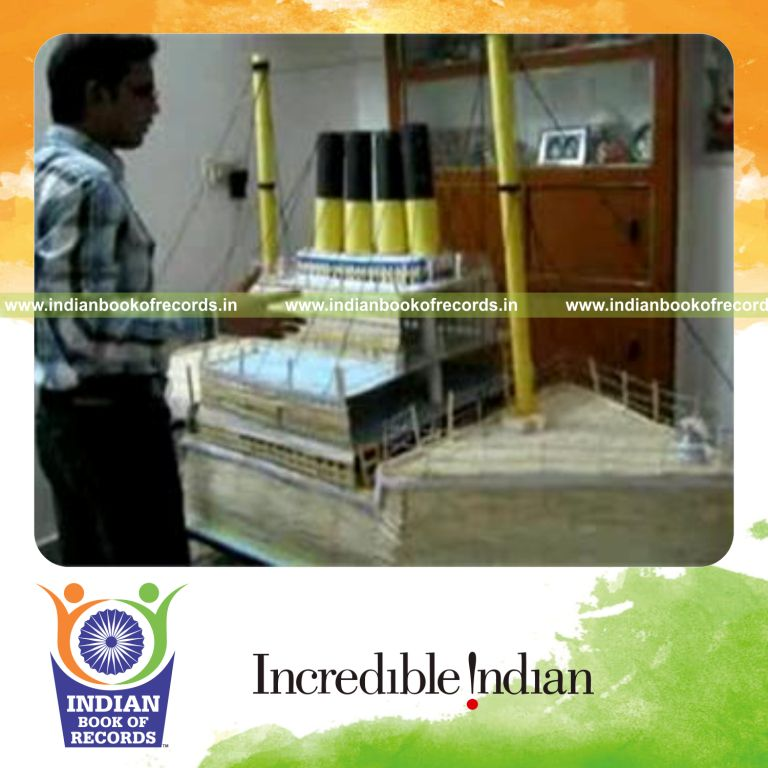 team creating largest titanic replica using ice cream sticks for record in Indian Book of Records