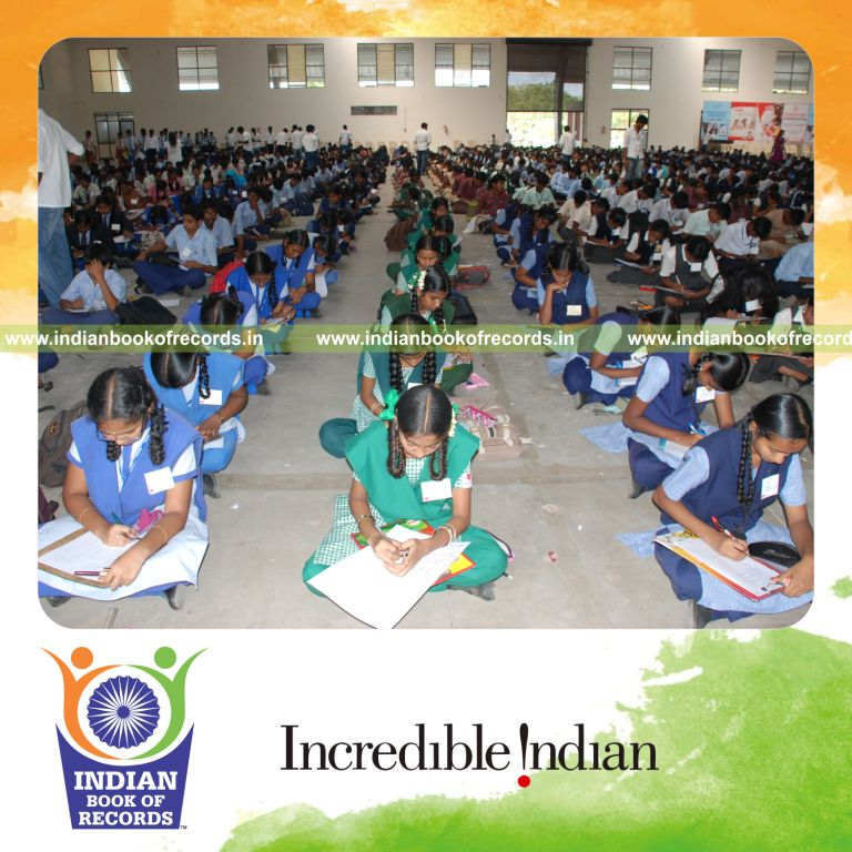 participants writing in multiple languages in a single venue for Indian Book of Records