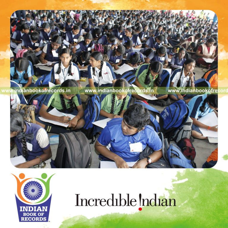 participants writing in multiple languages at single venue for an Indian Book of Records