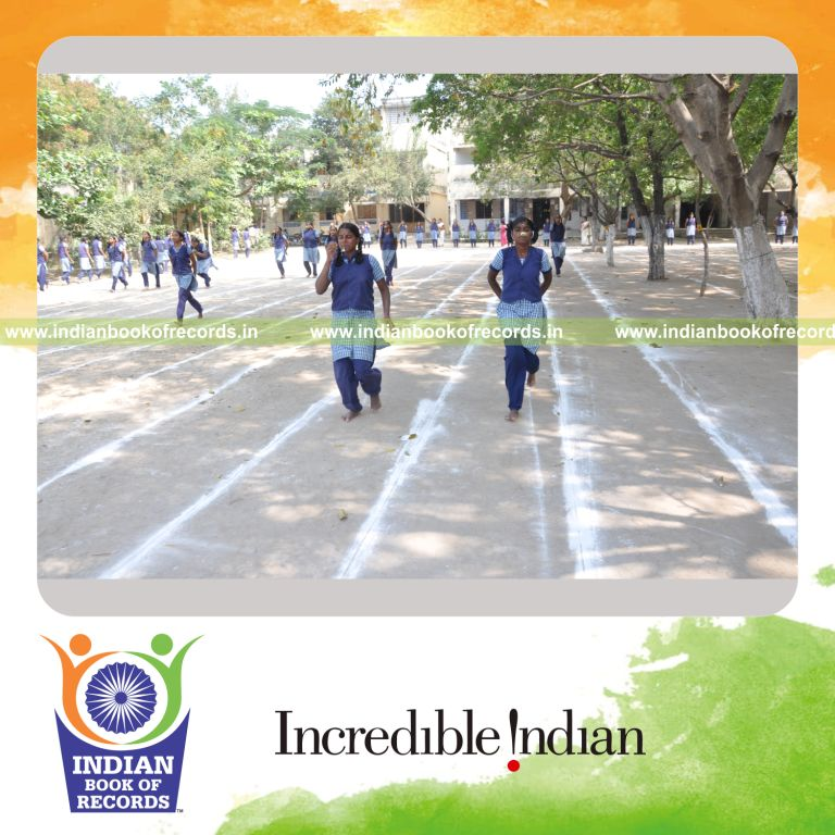 participants in lemon and spoon race event for Indian Book of Records