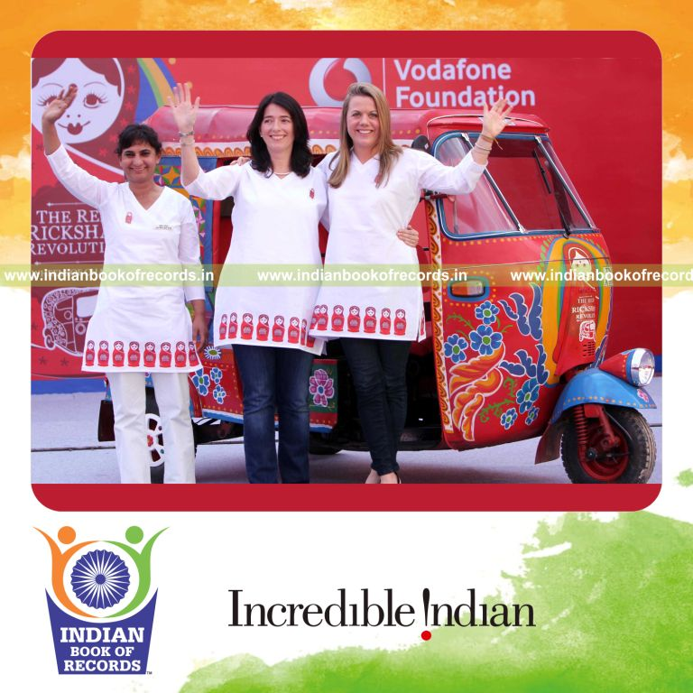 team completing long autorickshaw expedition for record in Indian Book of Records