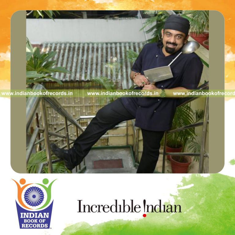 male individual performing extended barbecue marathon for record in Indian Book of Records