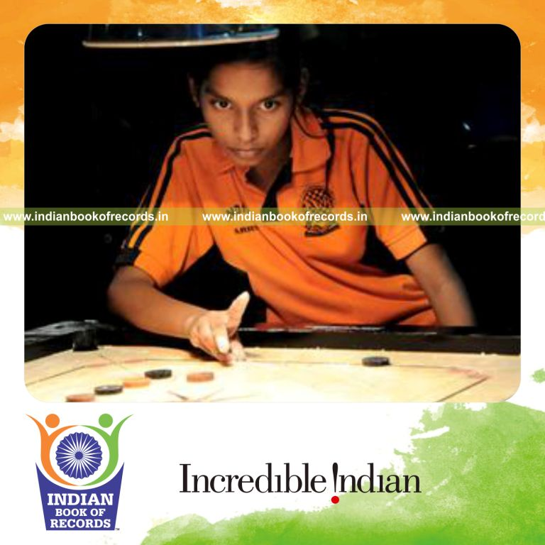 female playing carrom continuously for long duration for Indian Book of Records