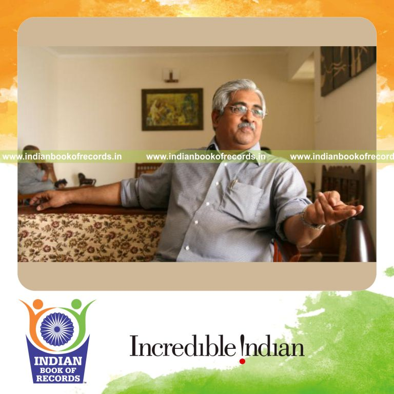 male individual completing coastal expedition over long distance for record in Indian Book of Records