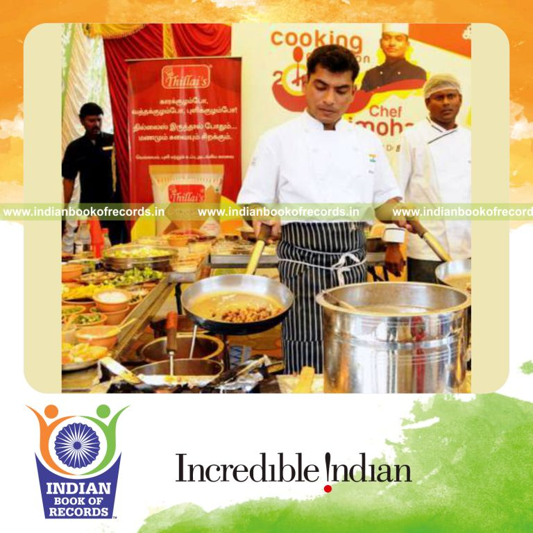 individual cooking continuously in marathon session for Indian Book of Records